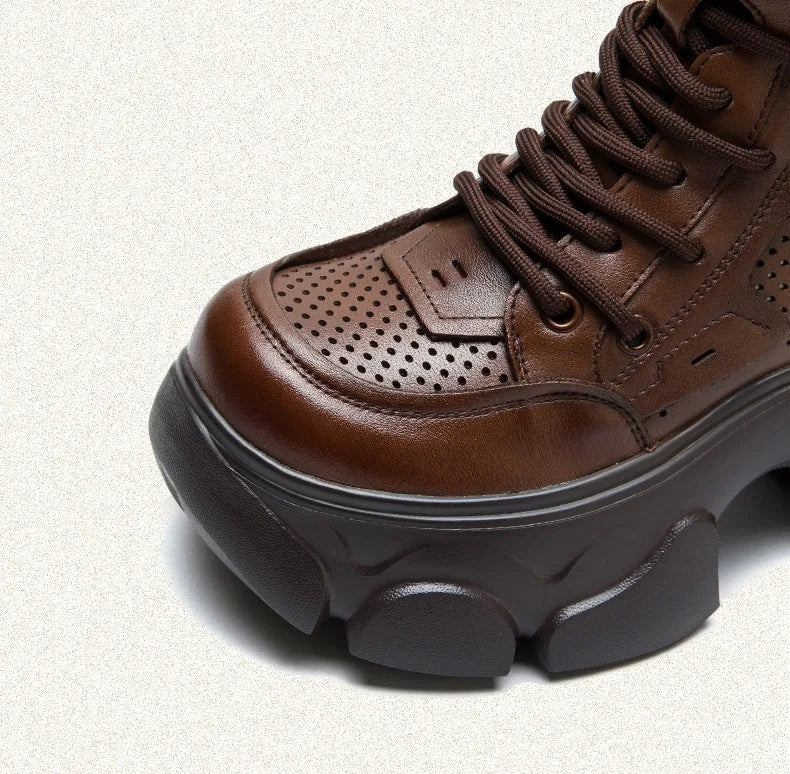 Breathable Thick High Heel Platform Boots