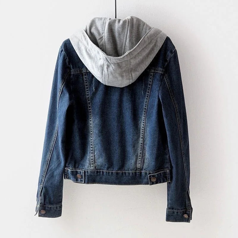 Splice Slim Fit Short Denim Coat