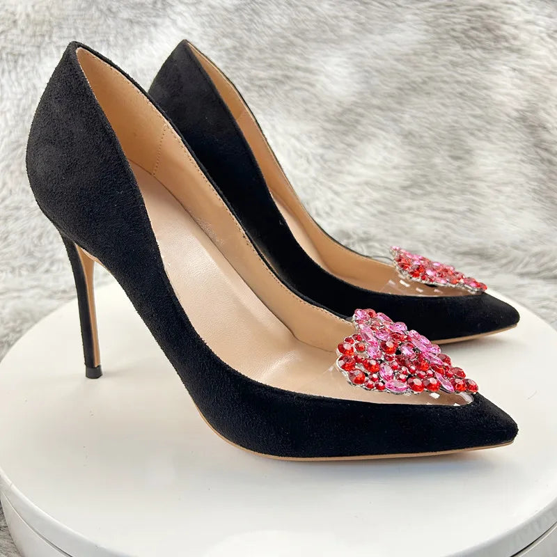 Diamond Buckle High Heels