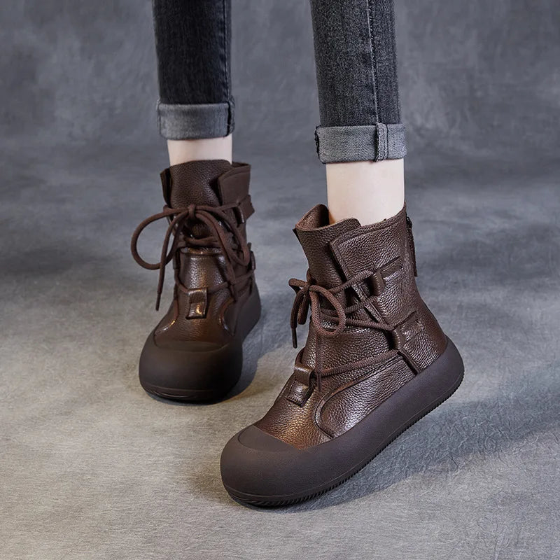 Trend Back Zipper Chunky Boots