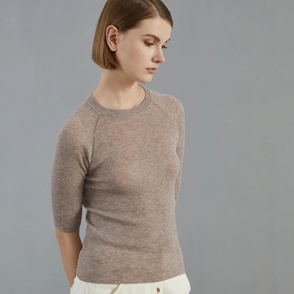 High-end Mid Sleeve Wool Sweater
