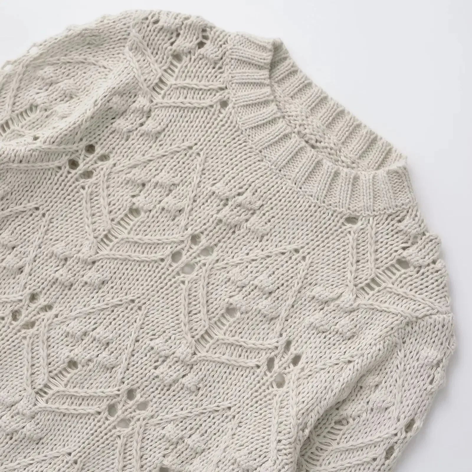 Hollow Out O-Neck Pullover Sweater