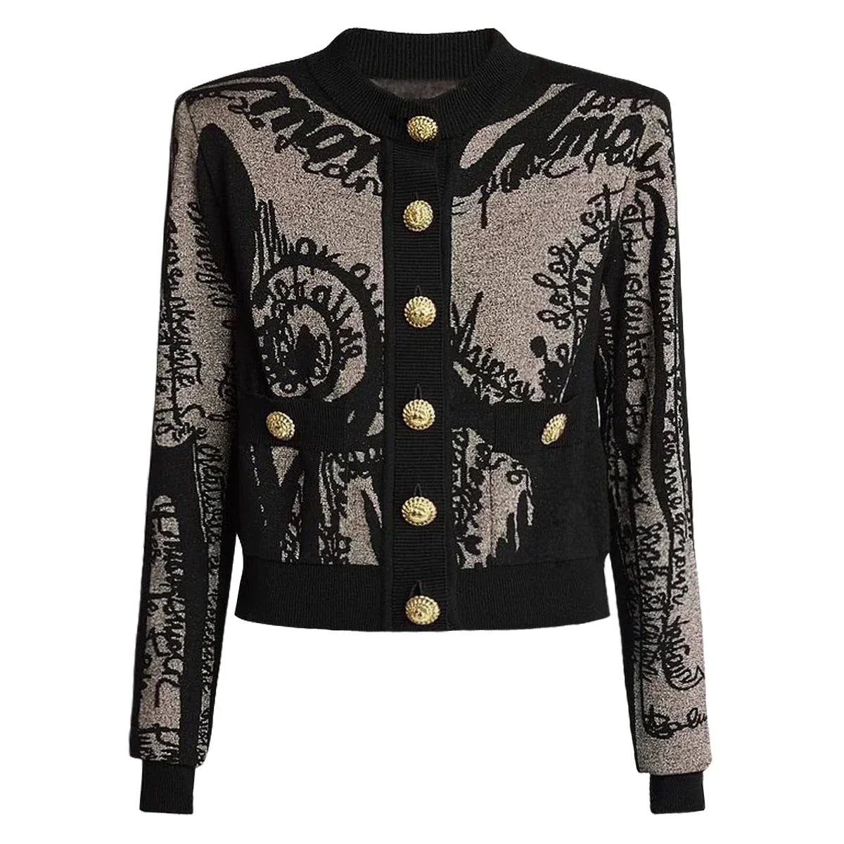 Fashionable Elastic Novel Fitted Cardigan