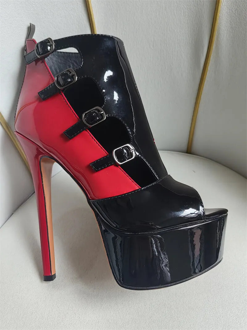 Stunning Peep Toe High Heeled Boots