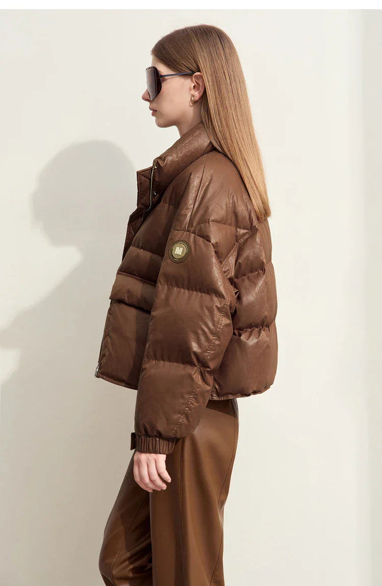 Lapel Stand Collar Duck Down Coat