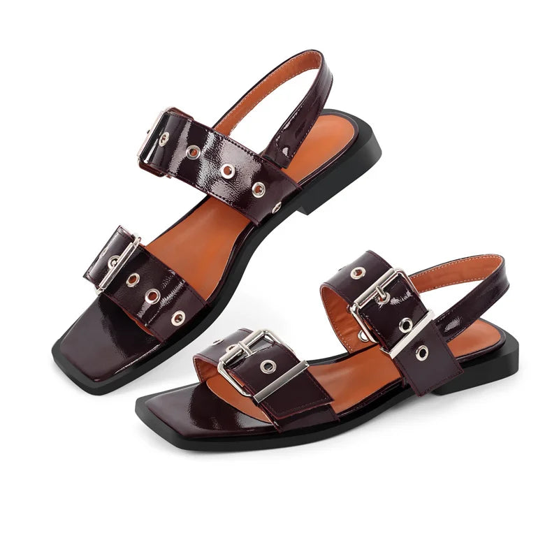 Square Toe Slingback Flats Shoes