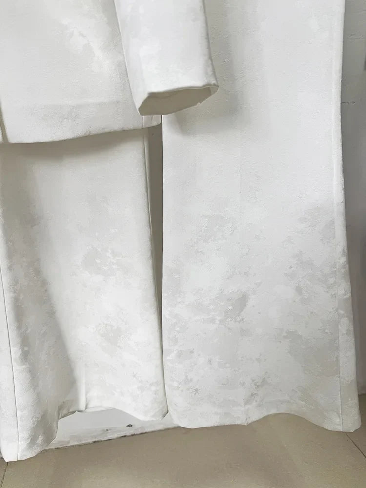 White Double Breasted Business Blazer Suits