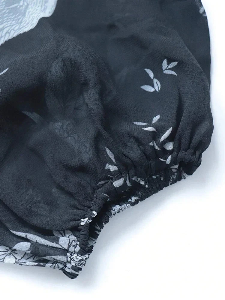 Random Floral Printed Party Dress