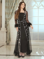 Mesh Diamond Caftan Dress