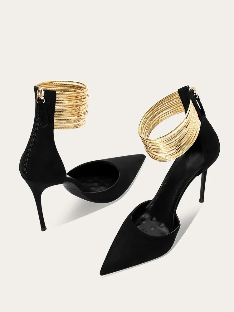 Sophisticated Pointed Zippered High Heels