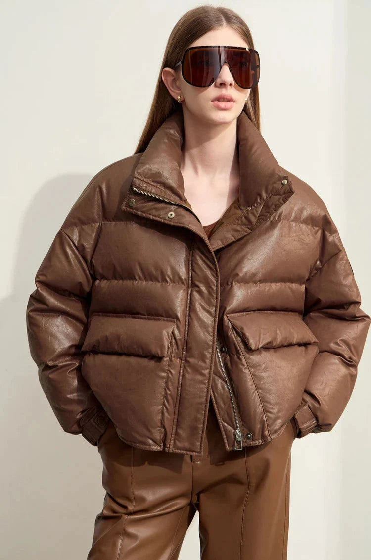 Lapel Stand Collar Duck Down Coat