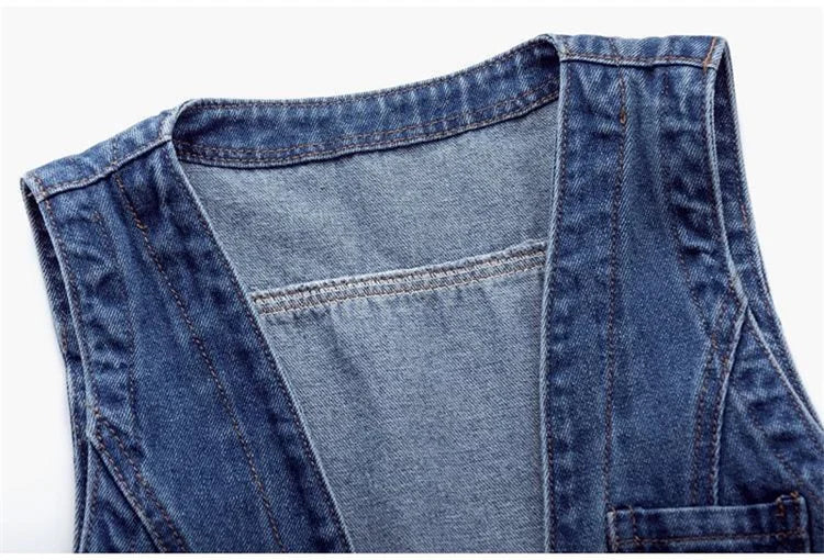 Vintage Short Denim Waistcoat