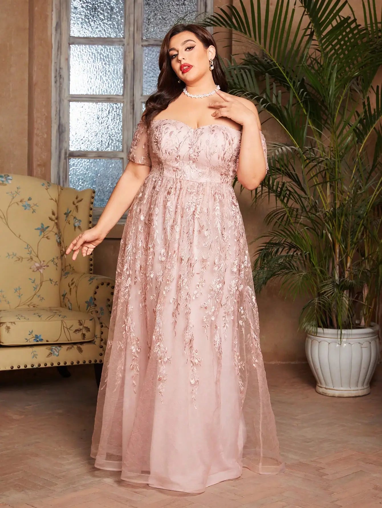 Effortlessly Plus Size Romantic Fashion Gown