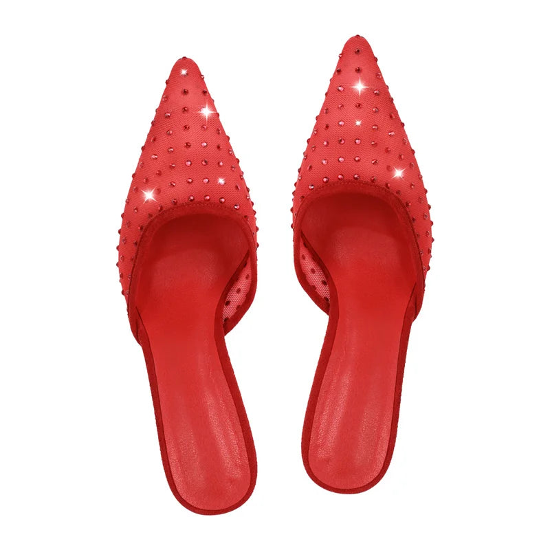 Classic Rhinestone Slip On Sandals