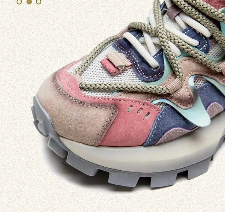 Air Mesh Genuine Leather Chunky Sneaker