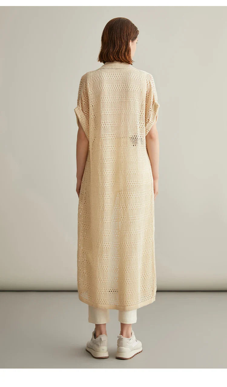 Long Silk Knitted Excellent Cardigan