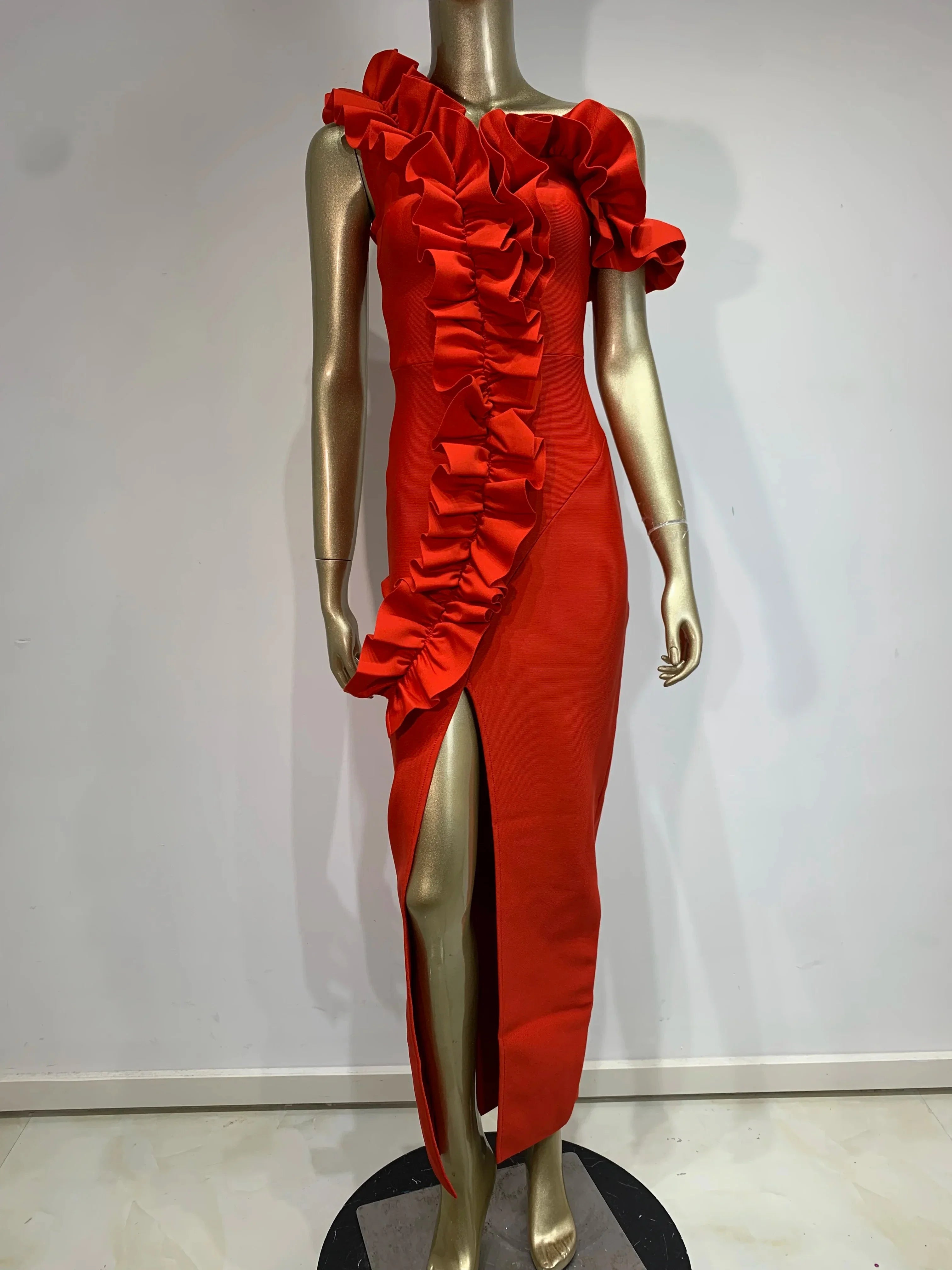 Ruffles Off-Shoulder Party Dress