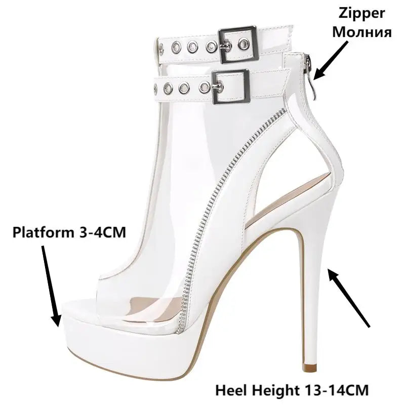 Transparent Peep Toe Sandals