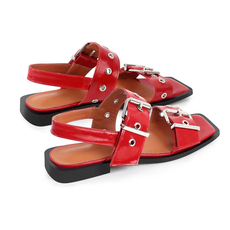 Square Toe Slingback Flats Shoes