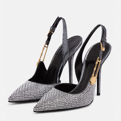 Luxury Rhinestone Buckle Pumps