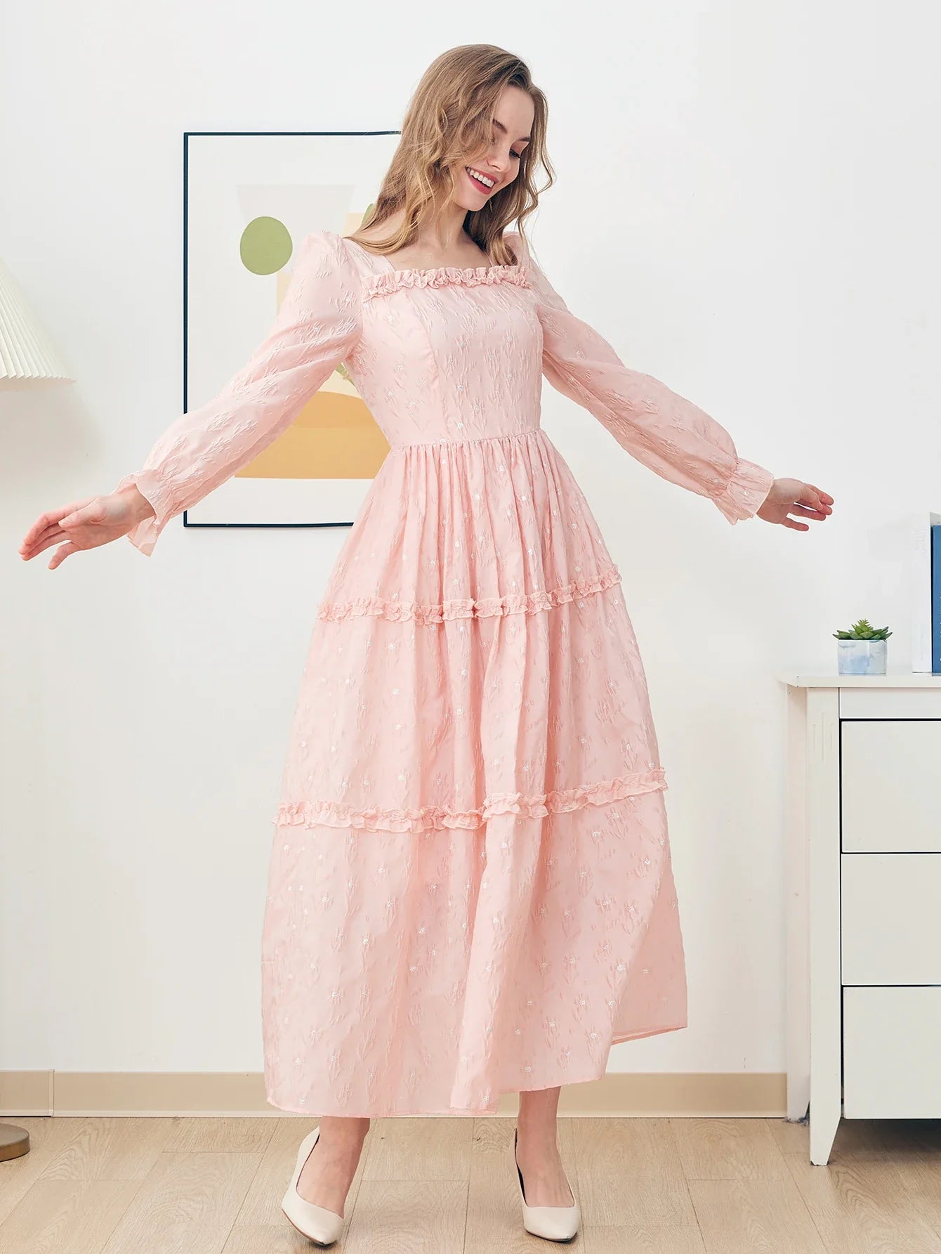 Lavish Ruffle Hem Maxi Dress
