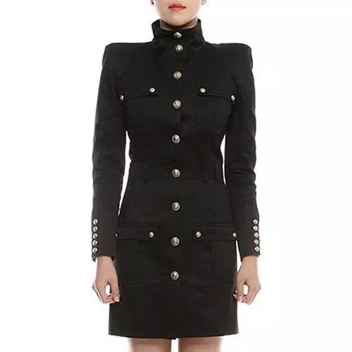Classic Studded Button Dress Jacket