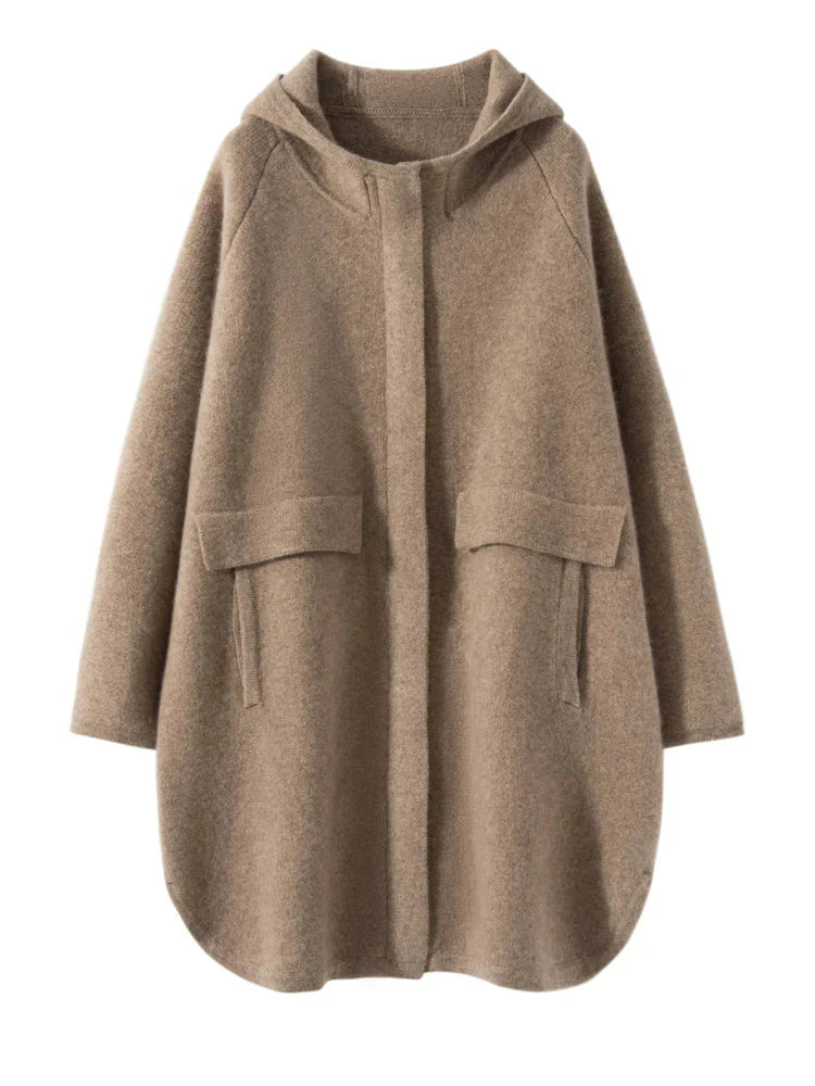 Comfortable Loose Long Cashmere Hoodie
