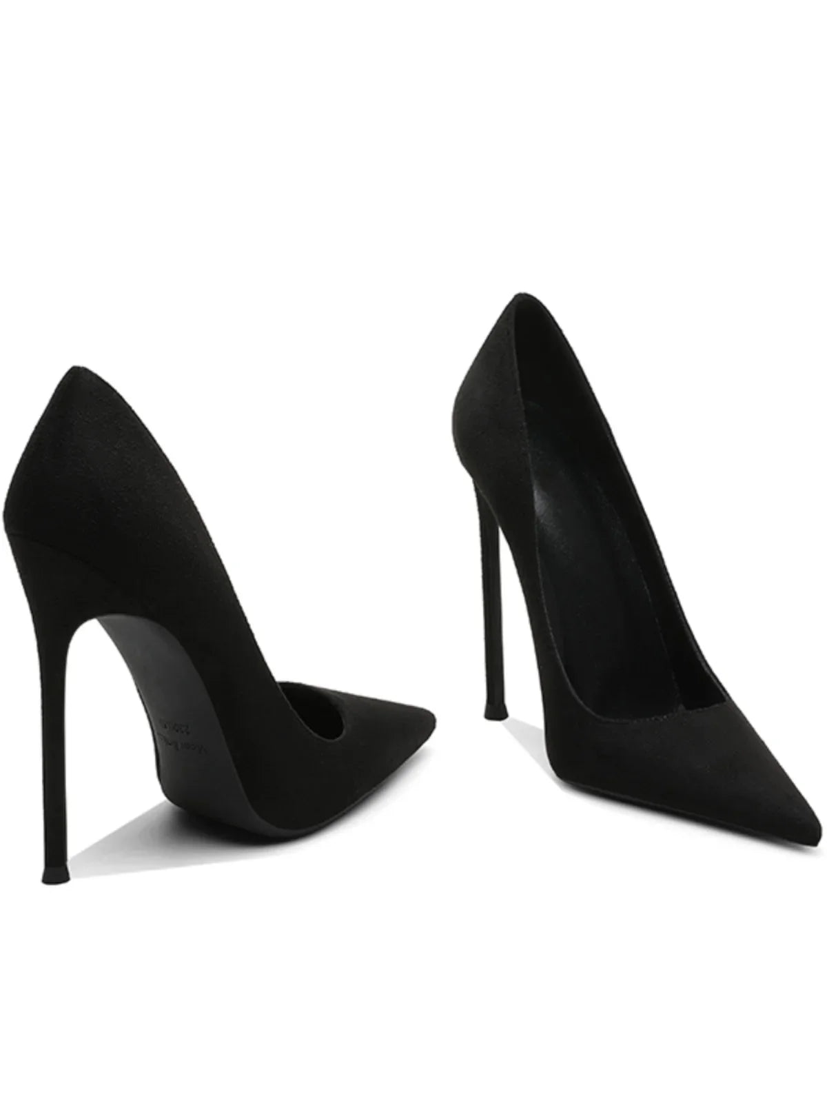 Black Suede Slim Heel Pumps
