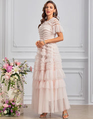 Polka Dot Cascading Ruffle Dress