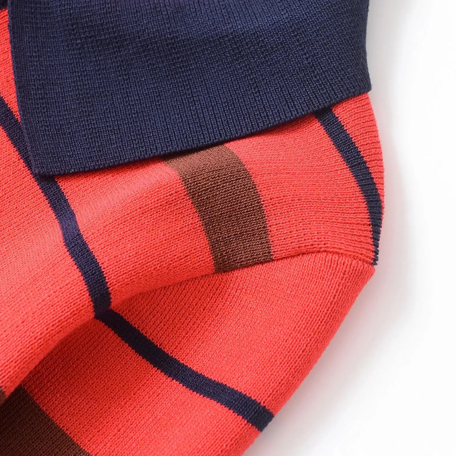 Vintage Striped POLO Neck Sweater