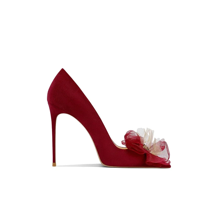 Modish Flower Banquet Stiletto High Heels