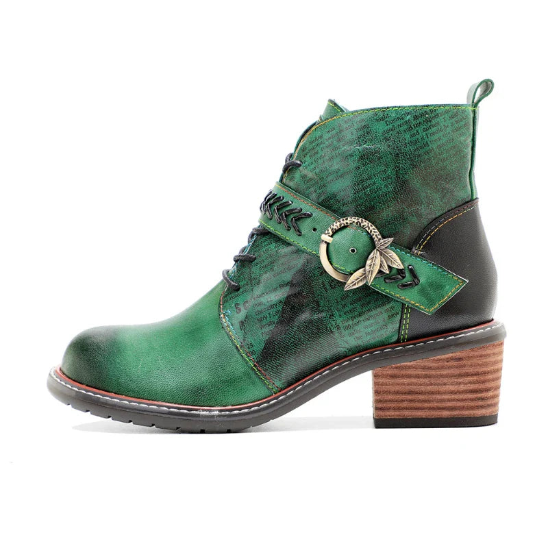 Ethnic Leather Ankle Boots
