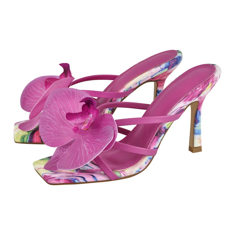 Flower Toe Thin High Heel Sandals