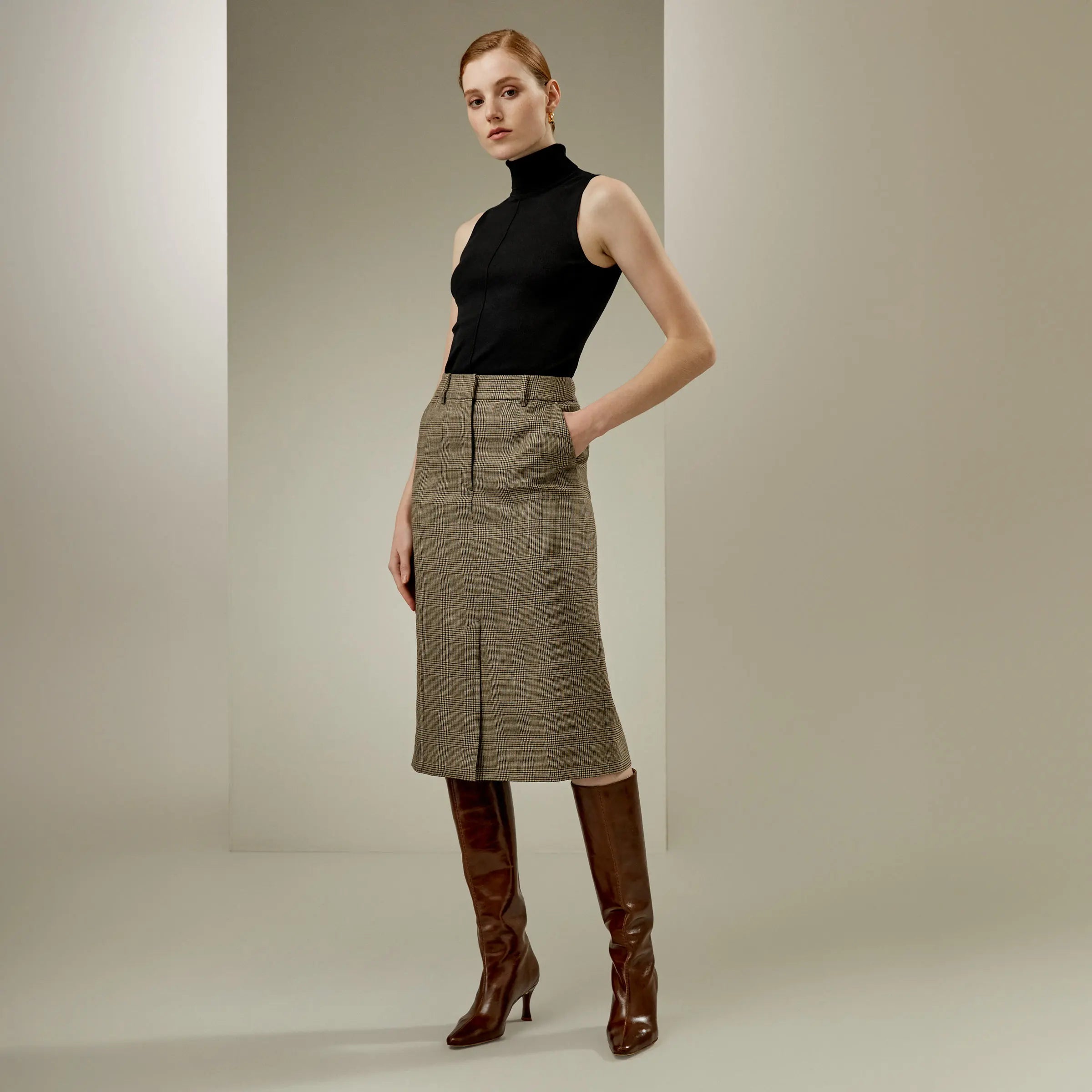 Silk Knitted Turtleneck Top