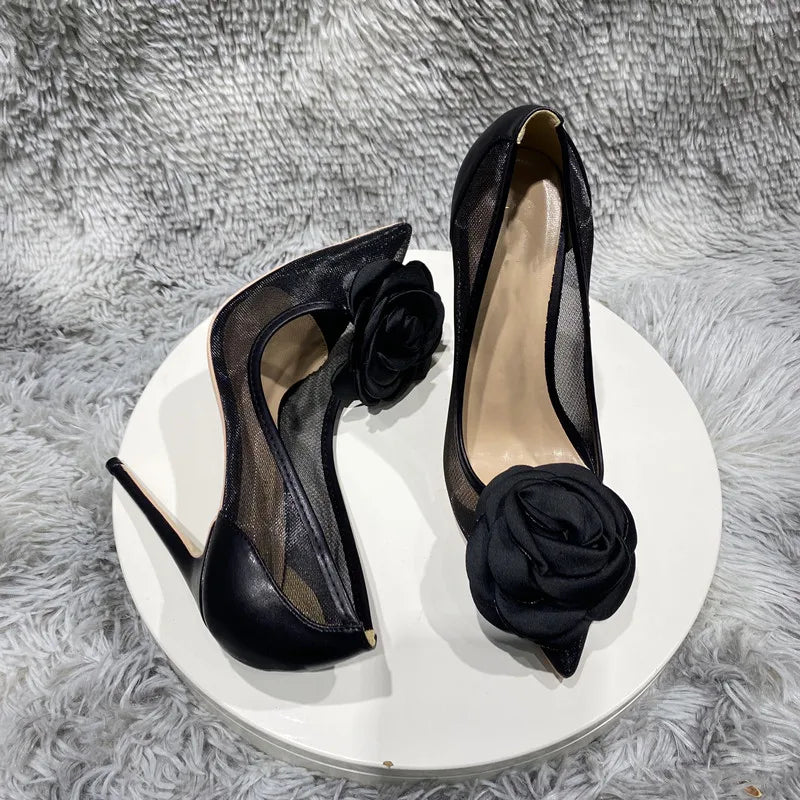 Rose Noir Stilettos Heel