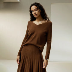 Drop-Shoulder Pullover Wool Sweater