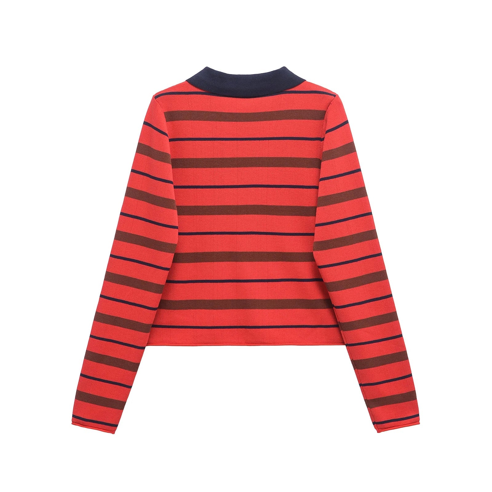 Vintage Striped POLO Neck Sweater