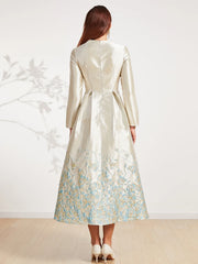 Sophisticated Embroidery Floral Maxi Dress