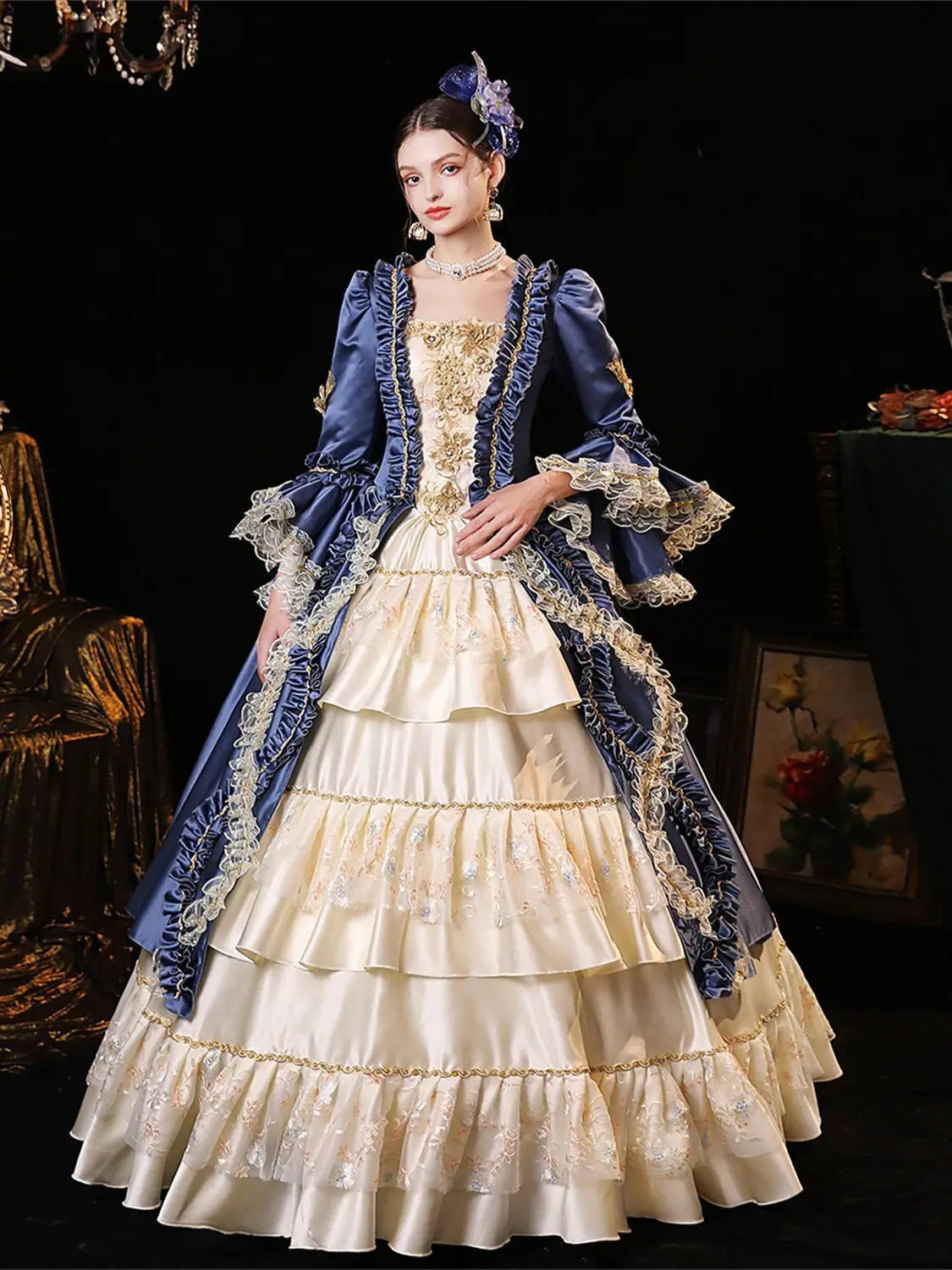 Shiny Beaded Regal Ball Gown
