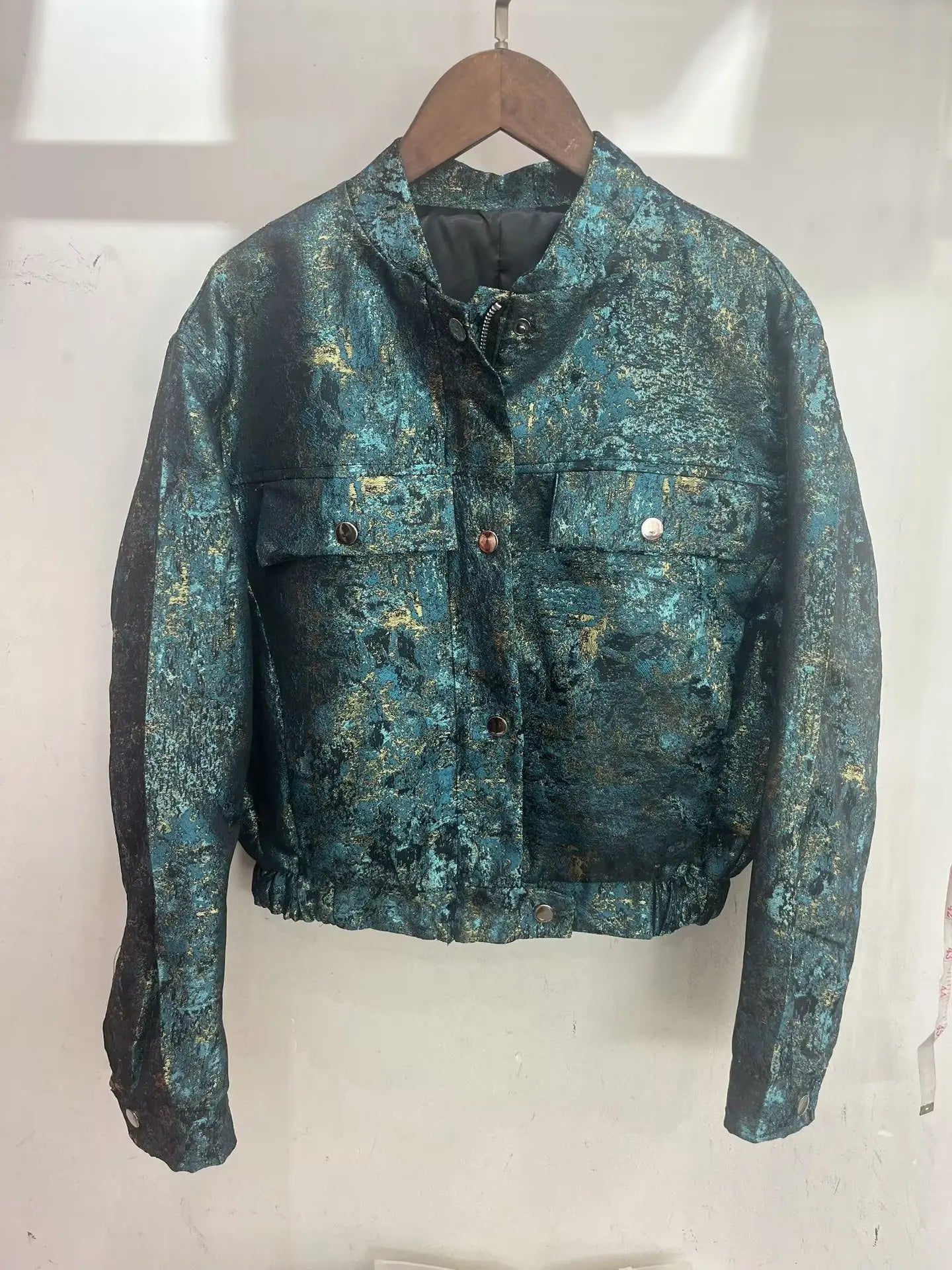 Refined Metallic Thread Texture Coat