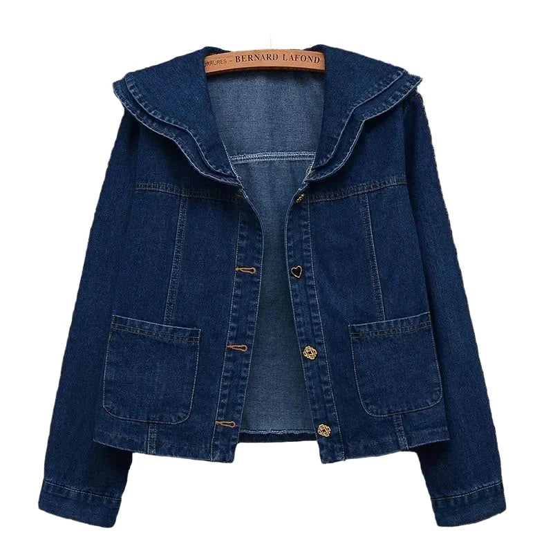 Smart Doll Collar Denim Jeans Jacket