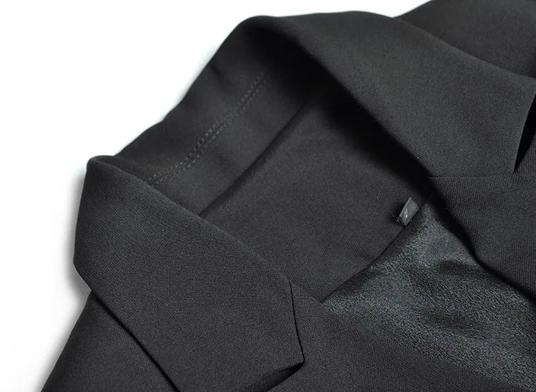 Black Tiered Ruffles Windbreaker Dress