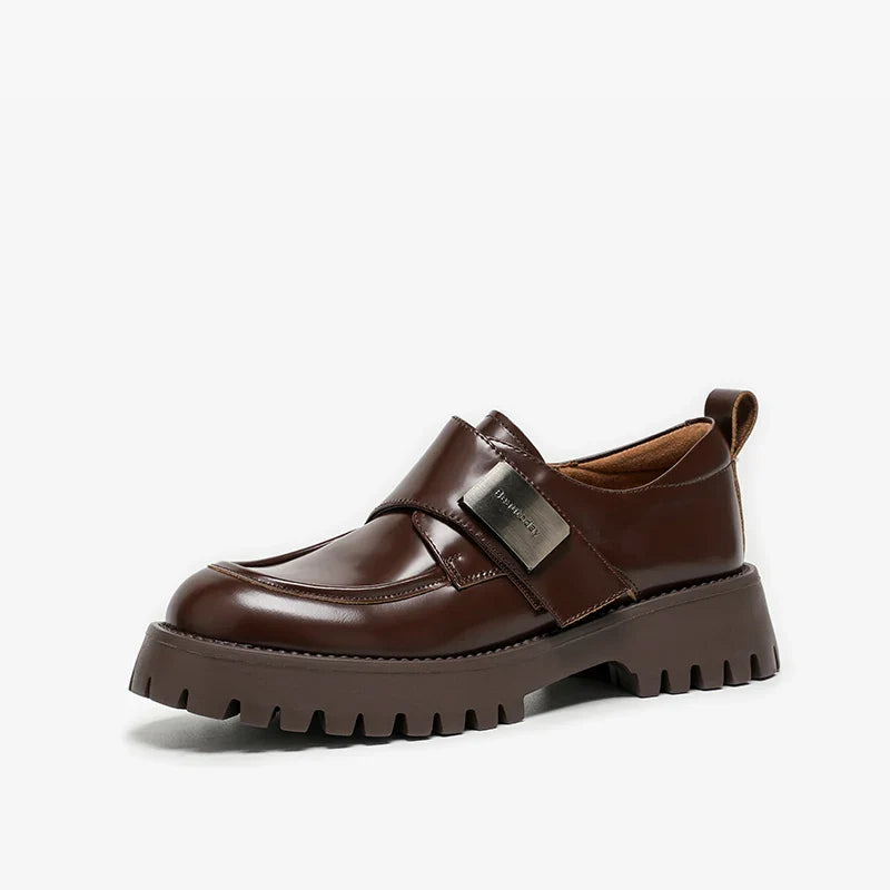 Refined Leather Women Flats Derby Shoes