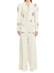 Notched White Diamond Blazer Suits