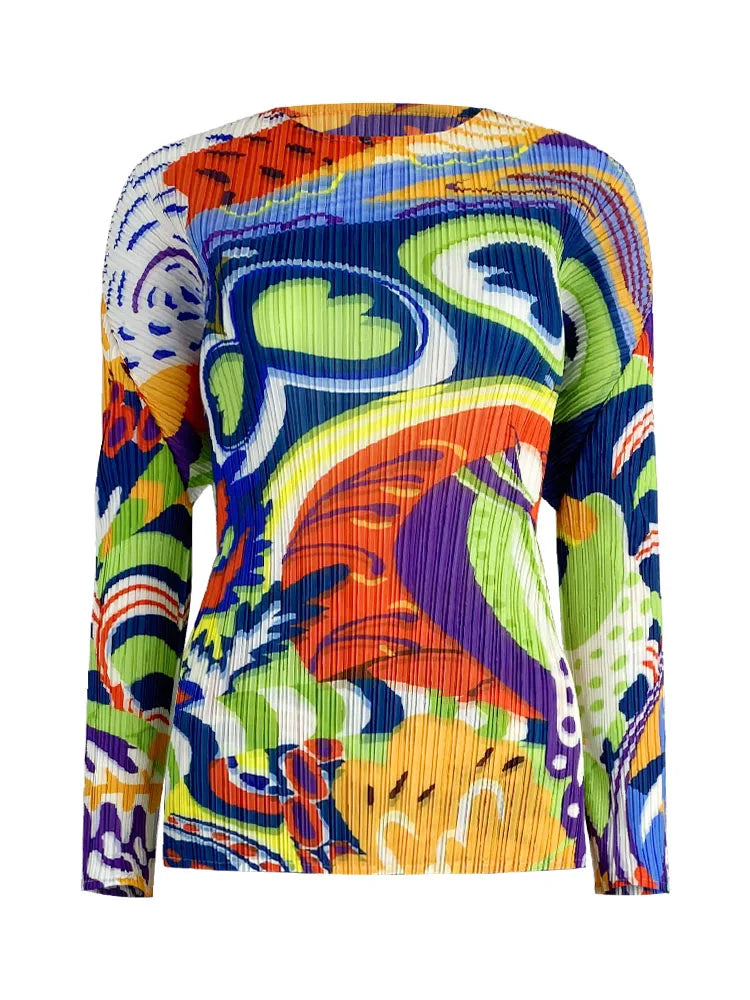 Pleated Fashion Painted Printed Outfits