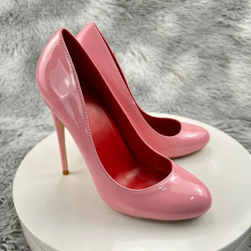 Round Toe Stiletto Pumps