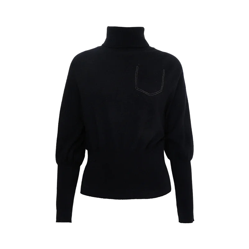 Mock Pocket Turtleneck Sweater
