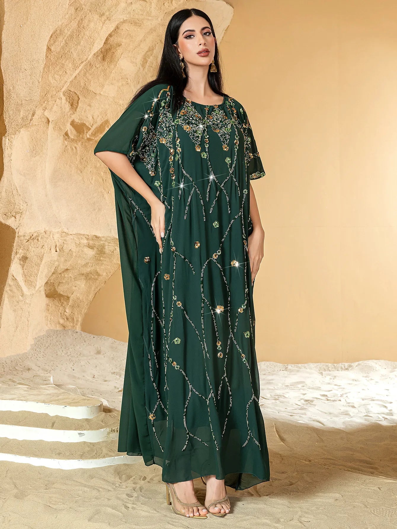 Arabic Sequin Caftan Dress