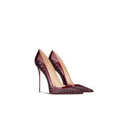 Stylish Leather Pointed Stiletto Pumps