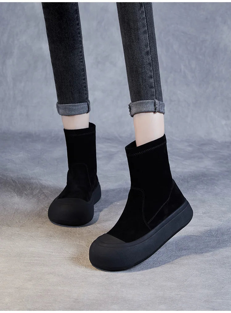 Comfy Wedge Chimney Ankle Boots